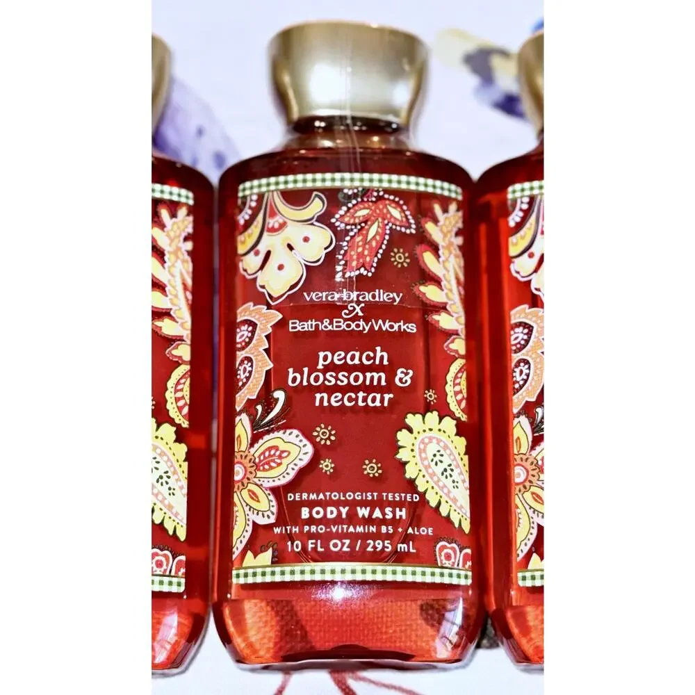 Bath & Body Works Vera Bradley Peach Blossom & Nectar Shower Gel Body Wash x3